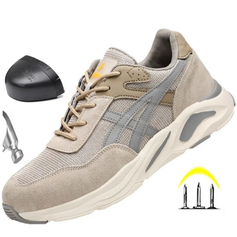 

Новая легкая и дышащая защитная обувь для мужчин и женщин, небьющаяся и противопрокалывающая защитная обувь со стальным носком