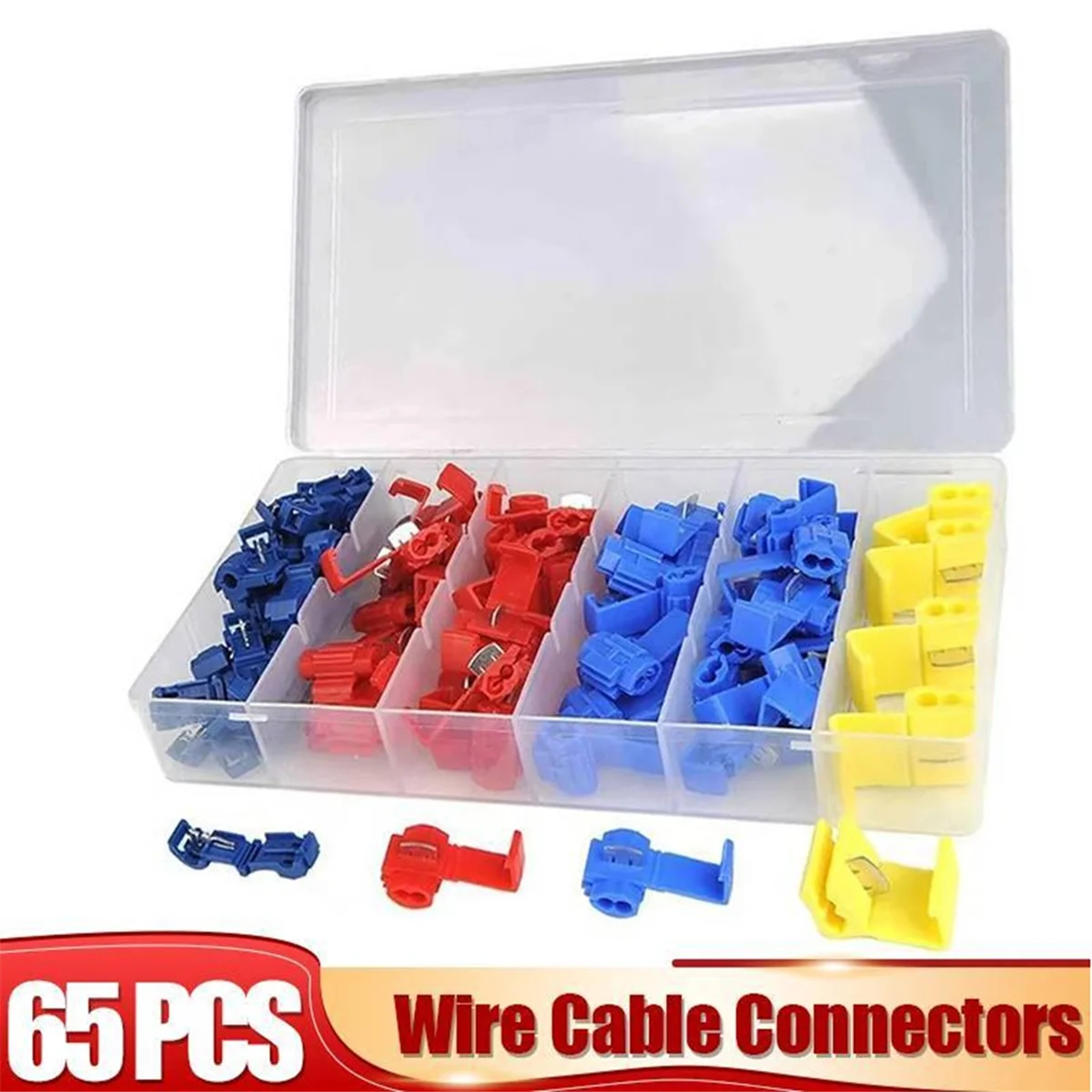 

A002 Замок для электрических проводов, кабельные разъемы, клеммы для быстрого сращивания, обжимные, неразрушающие для проводов, автомобиля, лодки, мотоцикла, 65 шт.