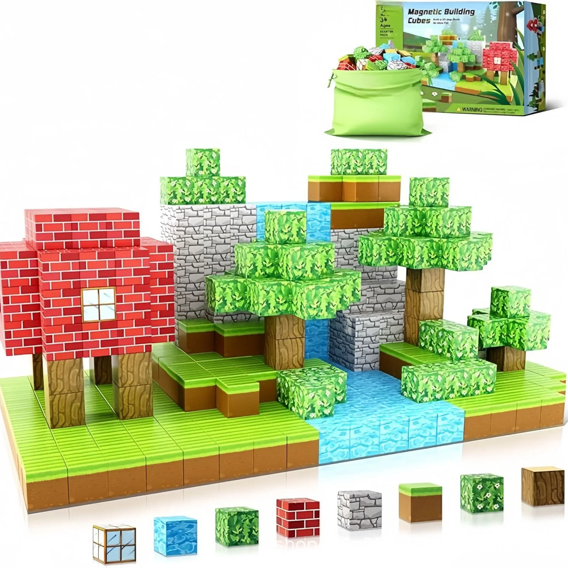 48 stücke/60 stücke Wald Serie Bausteine Magnetische Ziegel Set Für Jungen & Mädchen Sensorischen Für Kinder Kinder bau Spielzeug Geschenke