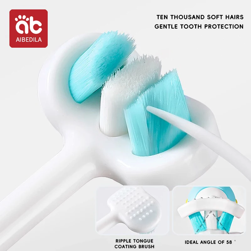 3Dステレオ3面歯ブラシ,超微細,柔らかい髪,赤ちゃん用,舌スクレーパー,ディープクリーニング,健康,口腔ケア,歯ブラシ