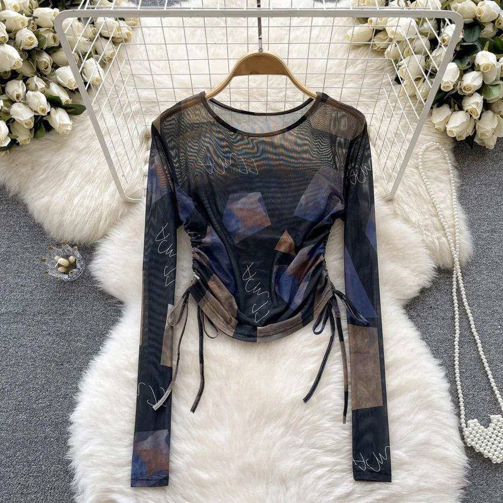 

Spring Summer Fashion Casual Long Sleeved Top Casual Vacation Attire Brand New Condition Moderate Elasticity For Clubbing