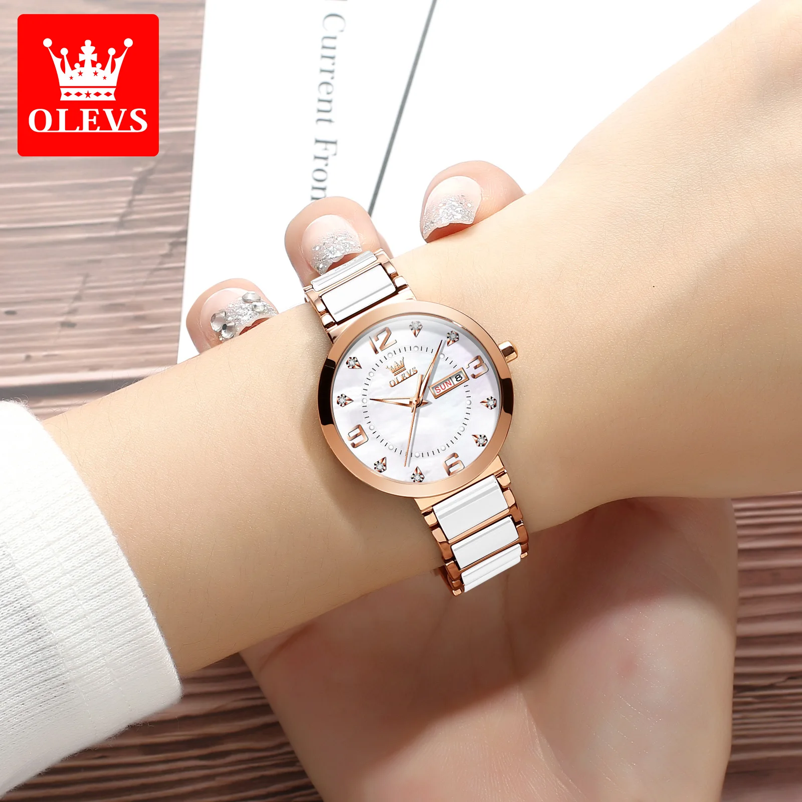 OLEVS Women\'s Wristwatch Luxury Brand Watch for Women Elegant Bracelet Waterproof Fashion Quartz Ladies Watches Reloj Para Mujer