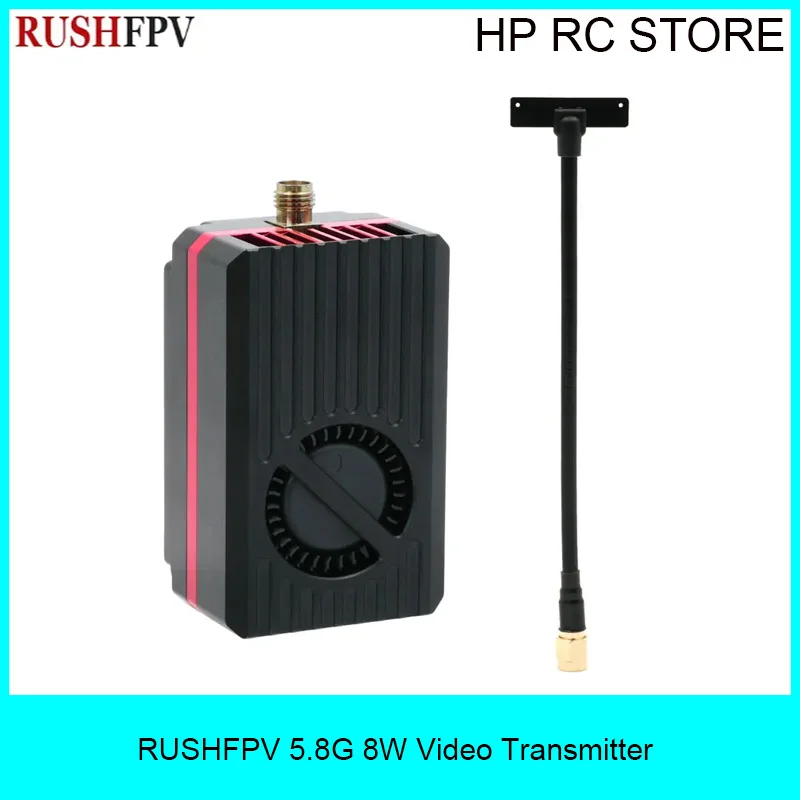 RUSHFPV 5.8G 8W Video Transmitter 4900-6000MHz Linear Polarized Omni Antenna FPV Video Transmitter for FPV Long Range Drone RC