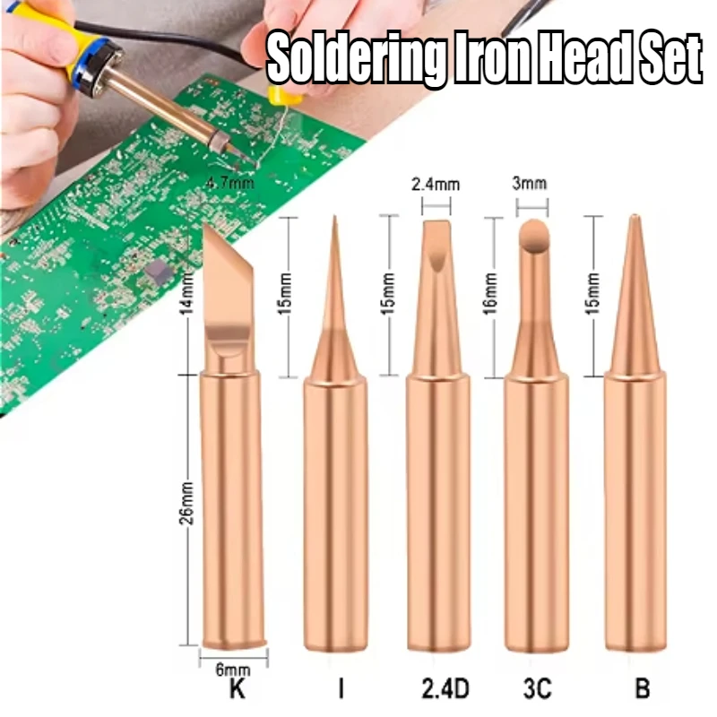 Soldering Iron Tip Pure Copper 900M Soldering Iron Head Set Inside Hot Bare Copper Electric Soldering Iron Tip