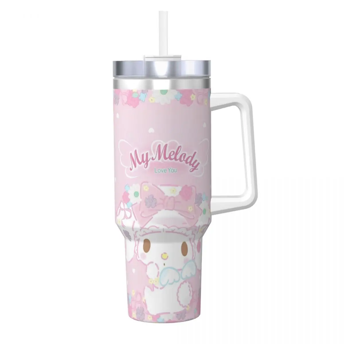 Miniso Sanrio My Melody Tumbler Cute Anime Cartoon Cold Drink Water Bottle Stainless Steel Thermal Cups Camping Mugs Cup