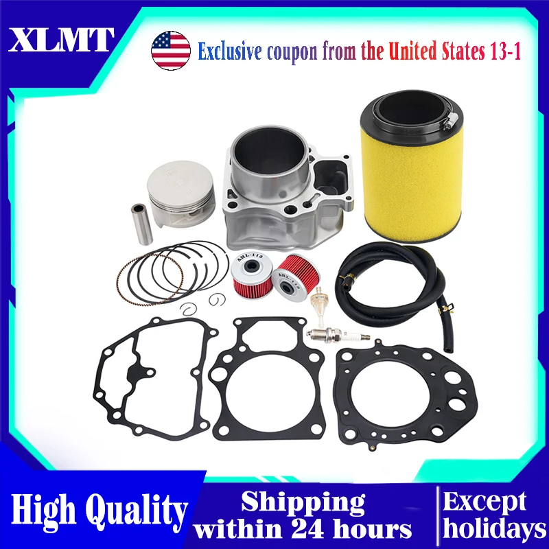 Motorcycle Bore Size 86.5mm Cylinder & Piston Ring & Oil Filter & Gasket Kit For Honda TRX420 Rancher 420 TRX 420 17254-HP5-600