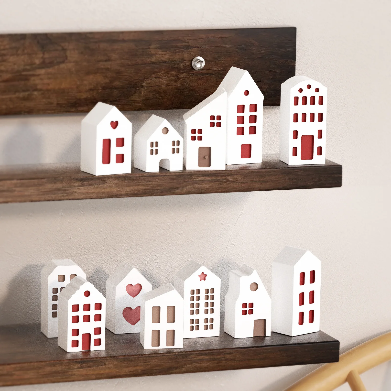 10/12 Hole 3D Nordic Style Small House Candle Mold Handmade DIY Mini House Gypsum Concrete Cement Mold - view 3