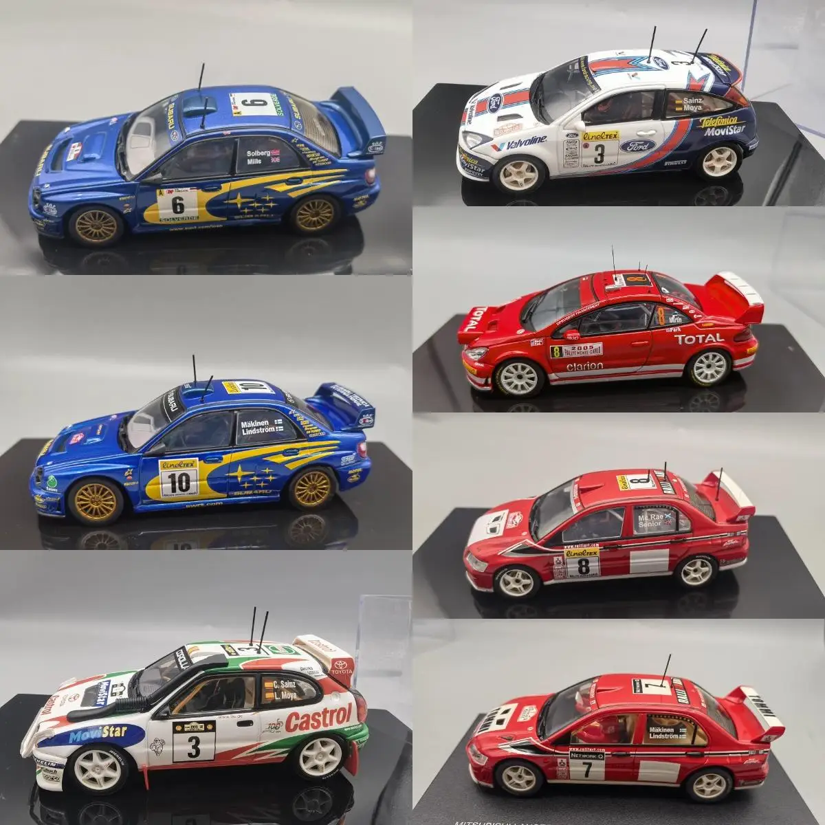 Autoart 1:43 WRC Impreza 22B 307 Corolla Focus Lancer EVO VII Simulation Limited Edition Alloy Metal Static Car Model Toy Gift
