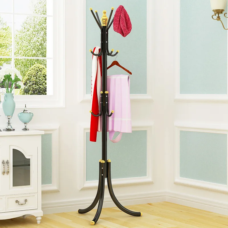 Clothes and Hats Rack, Floor Mounted Iron Clothes Rack, Hanging Clothes Rack, Indoor Hallway Clothes Rack, Bedroom Bag Rack