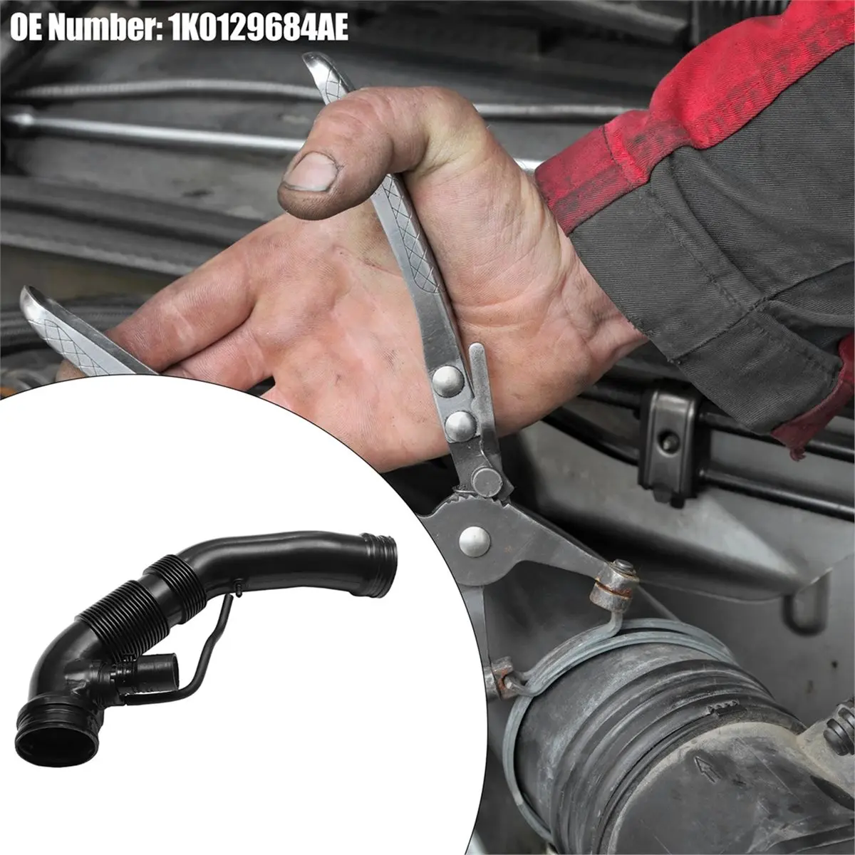 #64H (Black)Engine Air Intake Hose Air Filter Pipe Tube Fit for Audi A3 8P1 1.6,Automotive Parts & Accessories