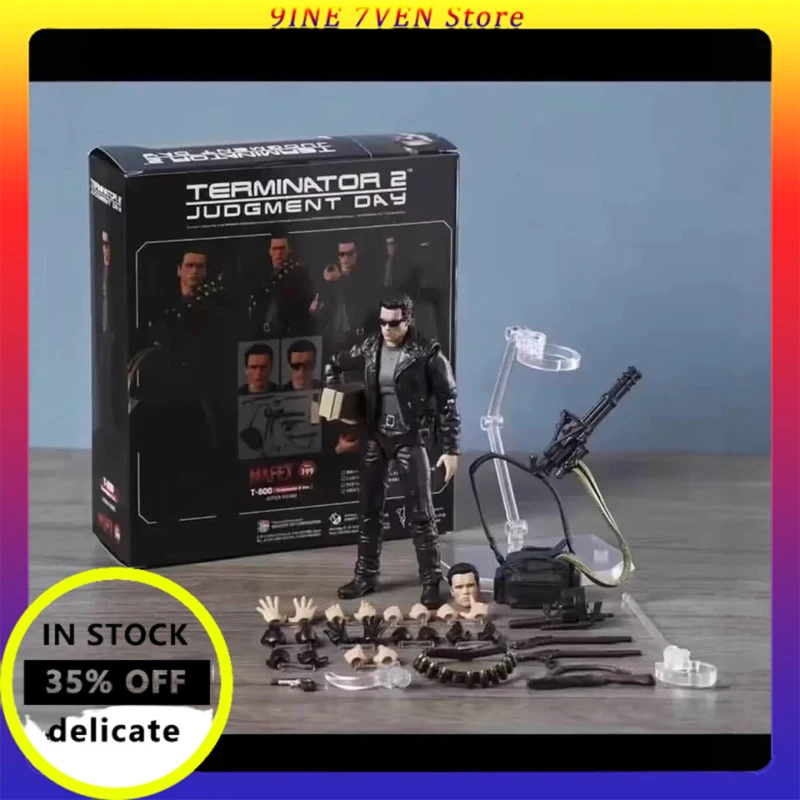 

New Terminator 2 Future Warrior Judgment Day Mafex199 Schwarzenegger T-800 Doll Model Hand-Made Desktop Decoration Gift