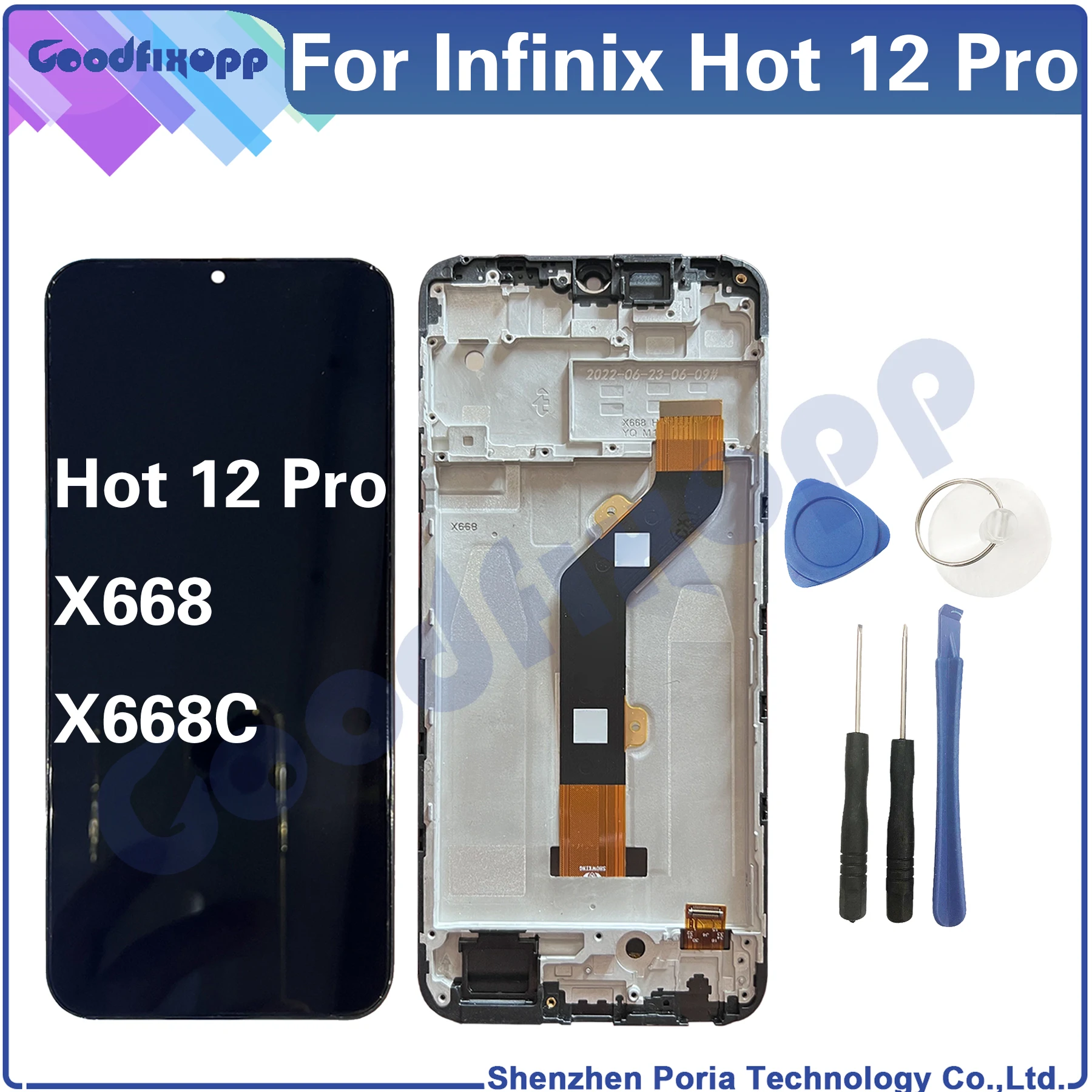 

For Infinix Hot 12 Pro X668 X668C Hot12Pro LCD Display Touch Screen Digitizer Assembly Repair Parts Replacement