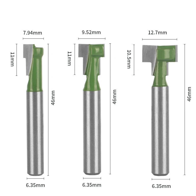 YUSUN Green Keyhole Bit T-Slot Cutter Router Bit Woodworking Milling Cutter For Wood Tools Face Mill