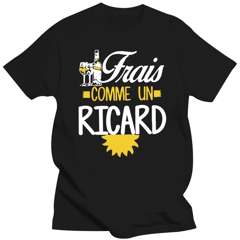 Frais Comme Un Ricard Men Women Clothing T-shirt Cotton Streetwear Oversized Casual Trendy Retro Tee Oversized Loose Tops Unisex