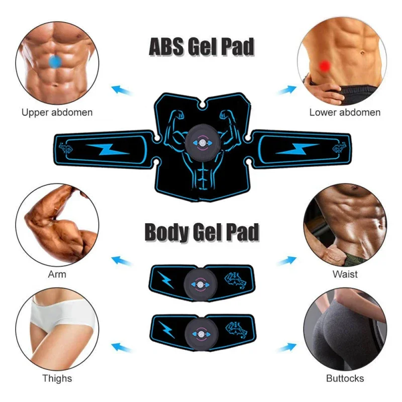 USB Recharging Gym Abdominal Muscle Stimulator EMS Electric Massage Home Fitness Machine Slimming Fat Burning Abdomen Training