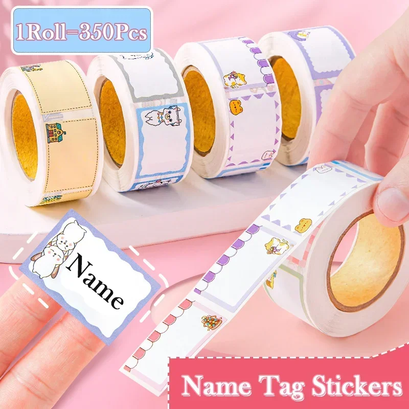 350pcs Name sticker color label kawaii sticker handwritten self-adhesive square sticker student stationery school supplies