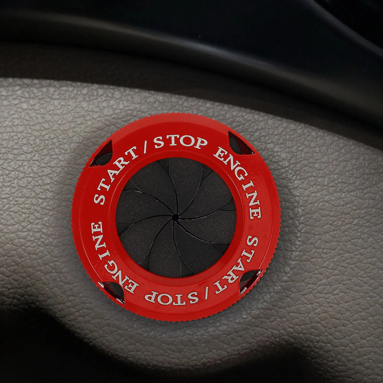 Rotary Engine Start Button Cover Universal Car Push to Start Protector Decorative Ring Design Fashionable Interior Stylish Auto view 3