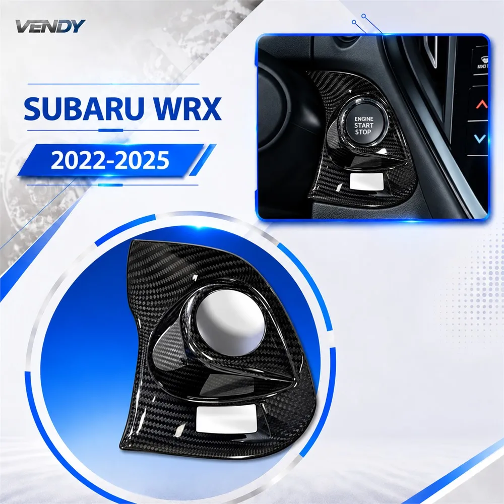 Real Carbon Fiber For Subaru WRX 2022-2025 Start Button Switch Base Frame Cover Trim Modified Parts Accessories
