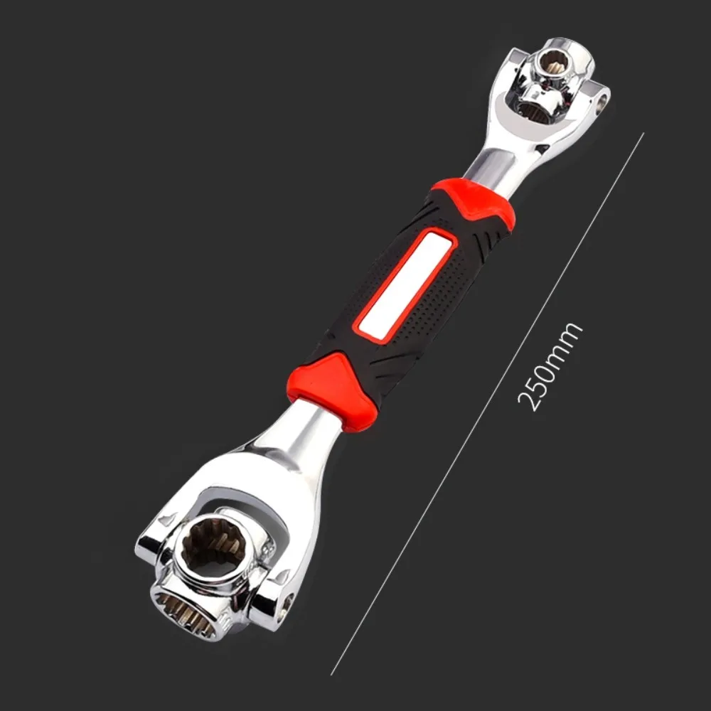 Nieuwe Stalen Moersleutel Dubbele Kop 52 In 1 Ratelsleutel 360 Graden Roterende Verstelbare Grip Hexagon Sleutel Hone