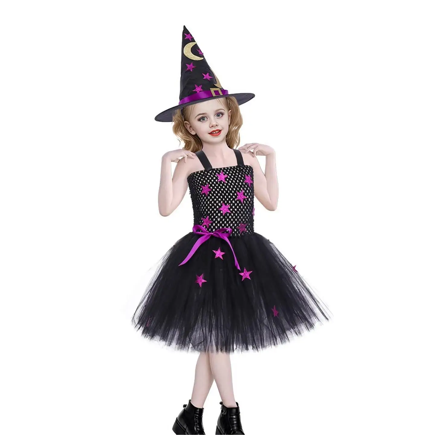 

New Purple Star Moon Magic Witch Cosplay Dr Par Gathering Women's Tutu Skirt loween Costume Fairy T Theme