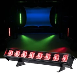 8X3W RGB 3IN1 DMX Wall Wash Light Stage DJ Disco Party Lighting Effect LED Bar for Nightclub Wedding Christmas Halloween Decor