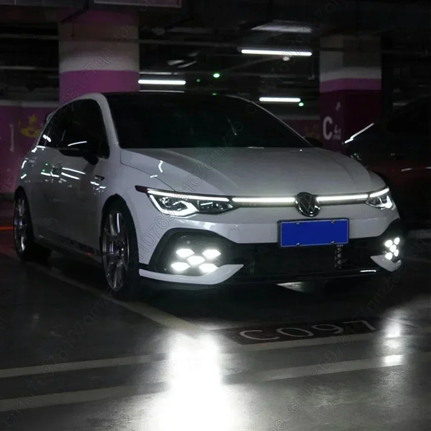 For VW Golf 8 MK8 GTI R-Line 2021-2024 Front Fog Lamp Orotective Cover Frame Wind Gauge Eyelid Cover Trim Side Spoiler Body Kits view 5