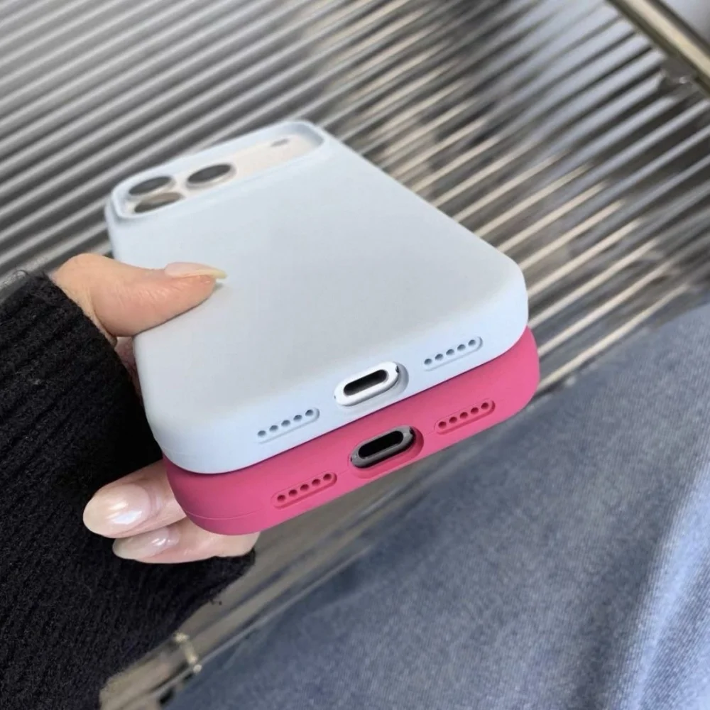 Original official silicone case for iPhone17 16 13 15 14 Pro Apple case for iPhone 17 ProMax 13 14 16 15 Pro Max Full Logo Cover