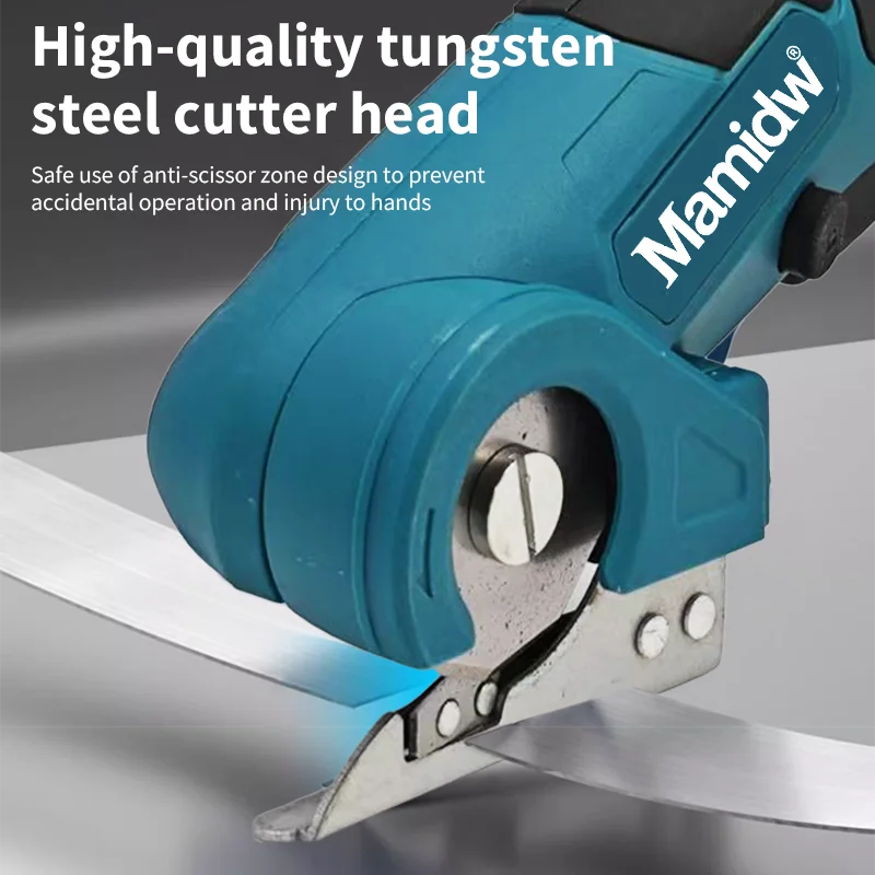 Mamidw CP100D Akku-Teppichschere, multifunktionale Gartenschere, rundes Messer, Schneidtuch, Schere, Elektrowerkzeug für Makita-Akku