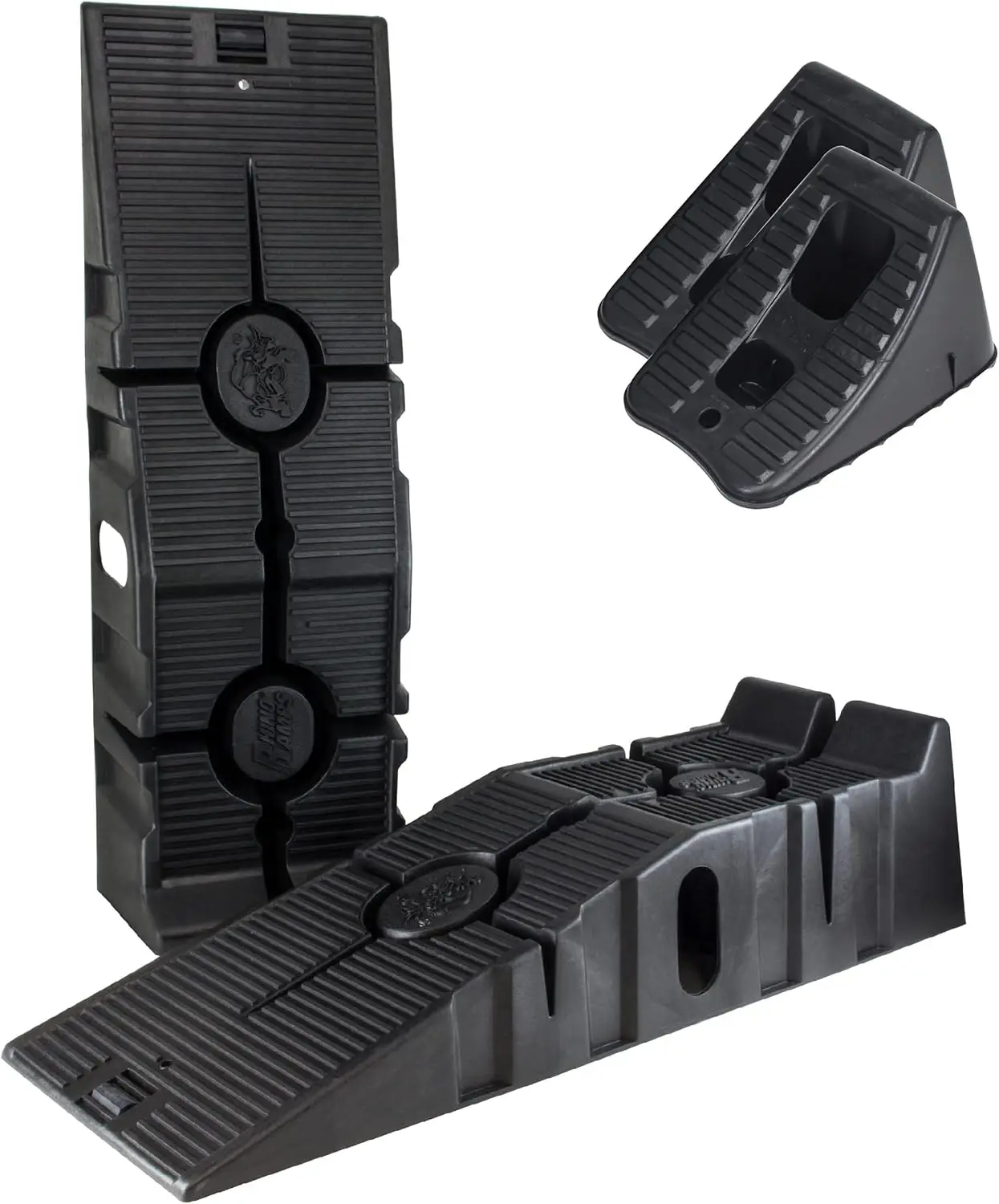 RhinoGear 11909RCMI Par de rampas para vehículos RhinoRamp de 4 piezas (12,000 lb. Paquete de pares de cuñas de rueda y capacidad GVW).