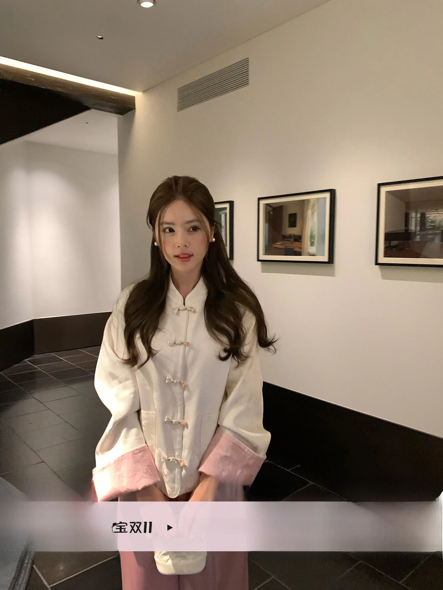 Handmade Silk Embroidered Double-Sided New Chinese Style Stand Collar Jacket Lotus Blossom Women's Outerwear Long Sleeve