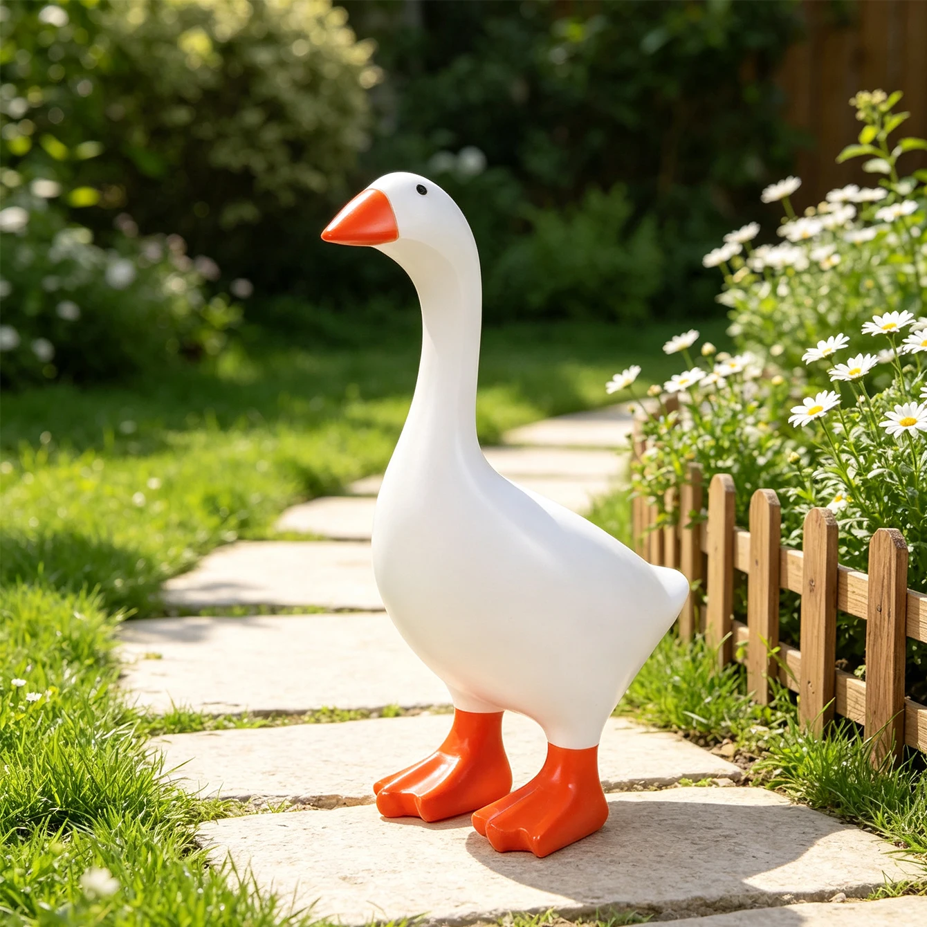 1 PCS Courtyard Decoration Goose Ornament Outdoor Resin Goose Statue Lawn Garden Farmhouse Style Garden Decoration