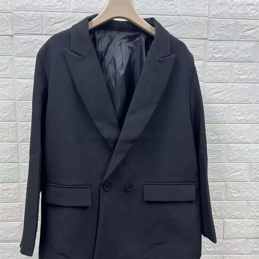 2023 High quality autumn and winter new women\'s commuting loose fitting double breasted casual suit jacket large suit