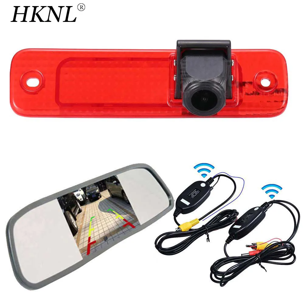 

HKNL 170° Car Reverse Camera Mirror 2.4GHZ Wireless For Ford Transit MK7 Tourneo Furgon MK4 Bremsleuchte 3rd Brake Light vans HD