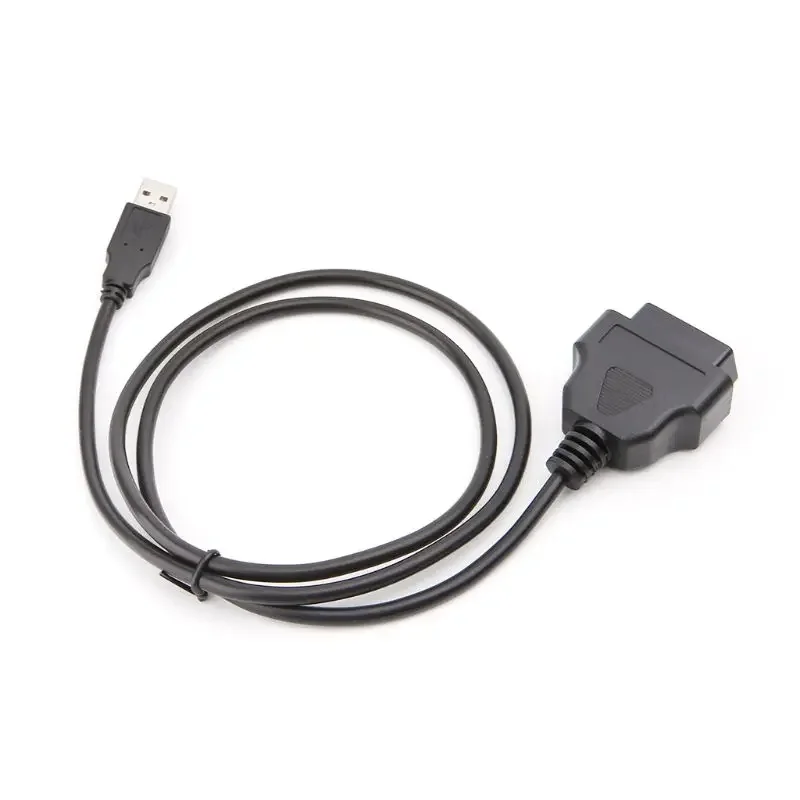 Cable de carga USB para GPS rastreador HUD Diaplsy, conector de alimentación de 16 pines para coche, 1 metro de largo, OBD2, 16 pines