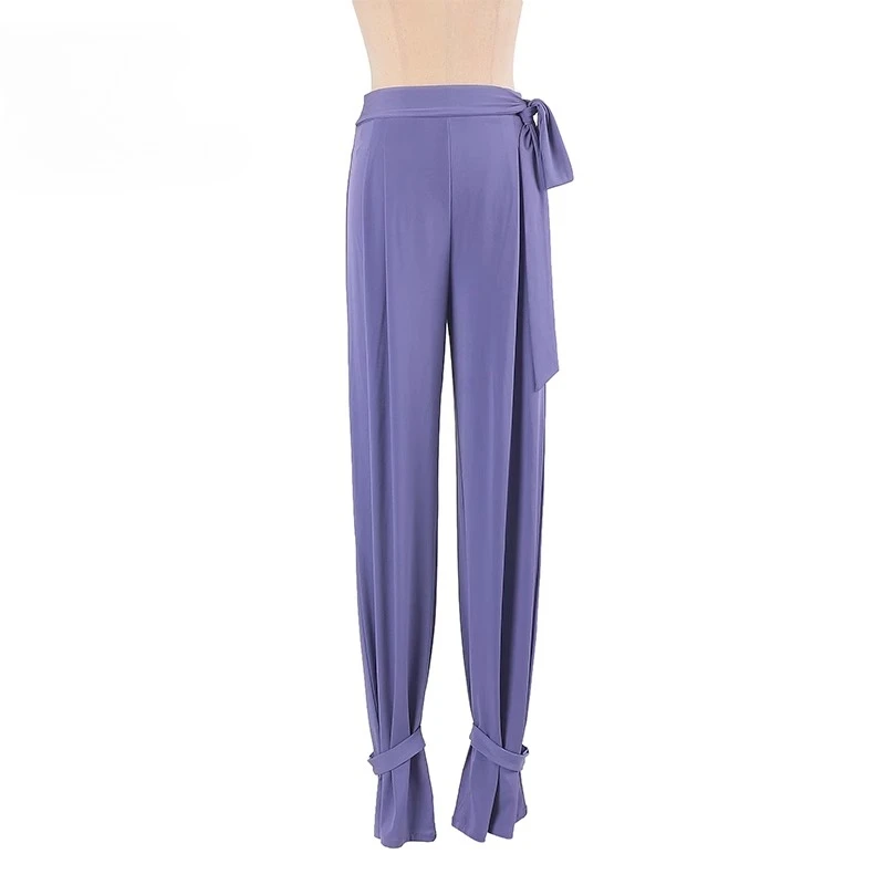 

customized Latin dance suit women's pants ballroom dance foot binding straps various wearing wide and narrow foot practice pants