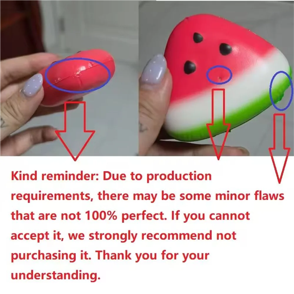 Foam Well Squishy Watermelon Fidget Toy Anti-Stress Slow Rising Fruit Pinch Squeeze Stress Reliever Funny Pressure Reducer Prop