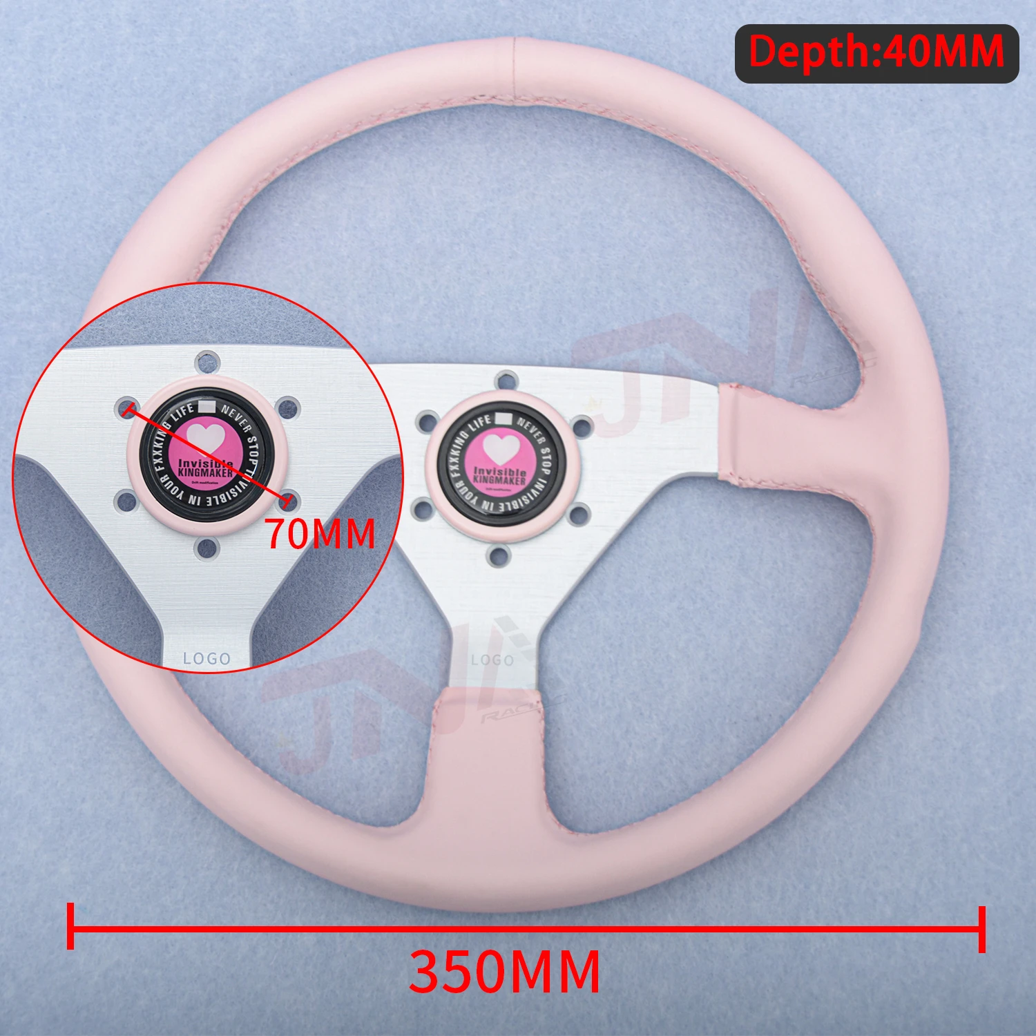 350MM Pink MOMO Montecarlo Racing Steering Wheel JDM MOMO Race Sports Steering Wheel