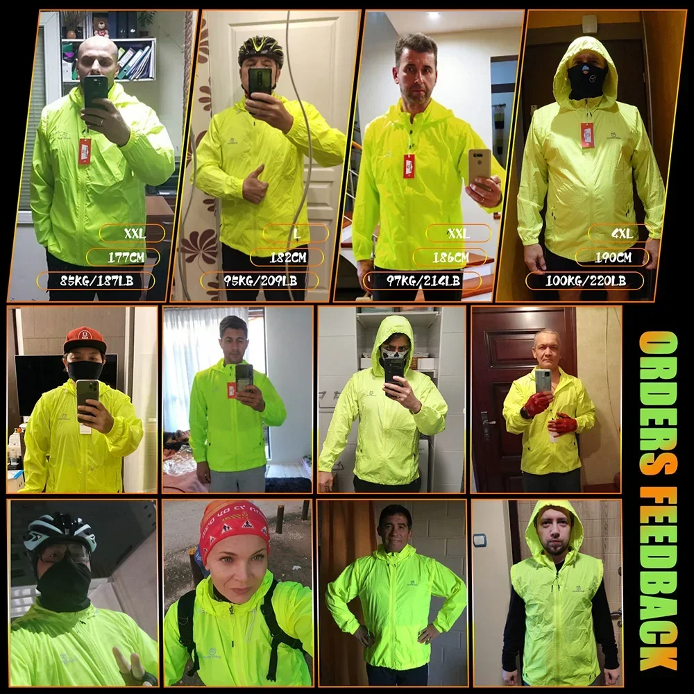 QUESHARK giacca da ciclismo riflettente impermeabile antivento da uomo MTB bicicletta manica lunga giacca a vento senza maniche gilet da bici