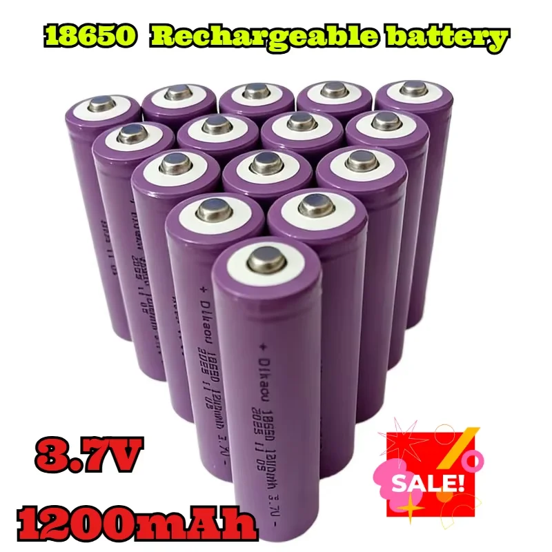 

18650 Battery 3.7v Lithium Rechargeable 1200mAh Capacity Li-ion Rechargeable Battery for Flashlight Torch Battery+Charger