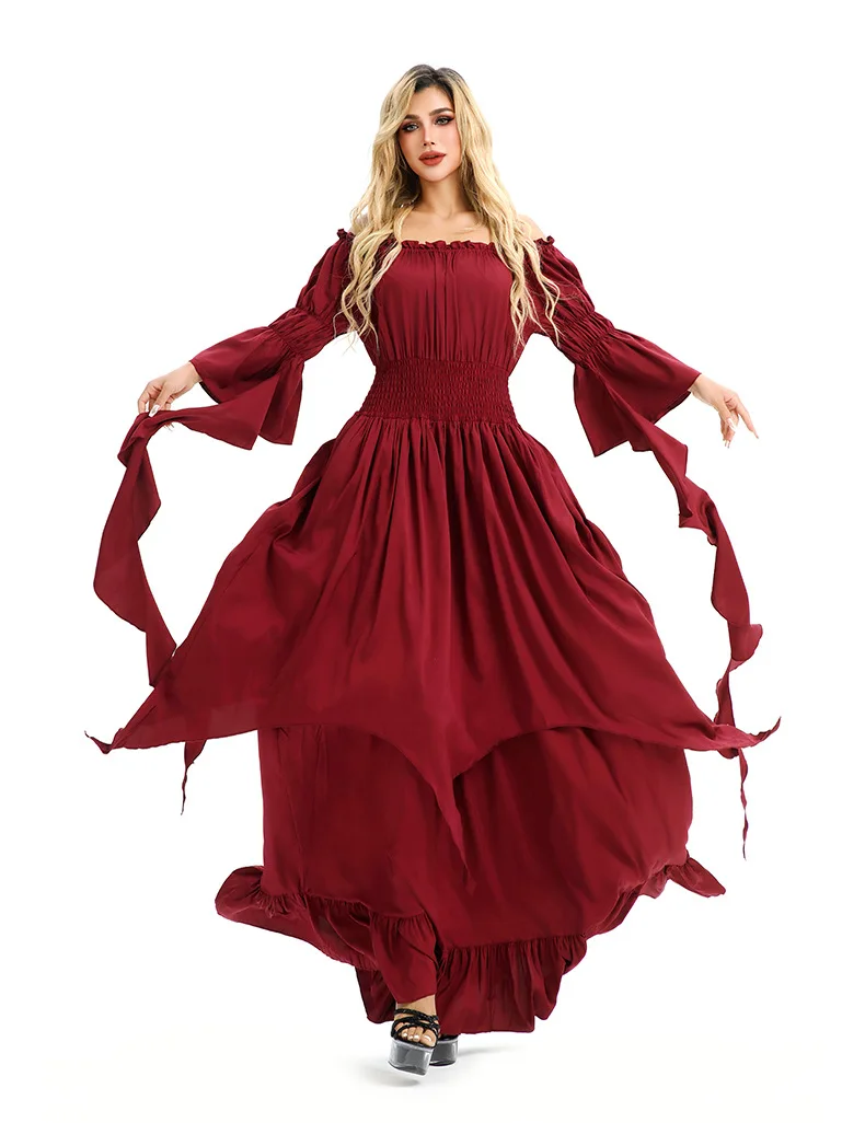 الأوروبية والأمريكية تأثيري المحكمة نمط الرجعية القرون الوسطى عصر النهضة فستان أداء الملابس البيرة مهرجان فستان فستان رقص #1