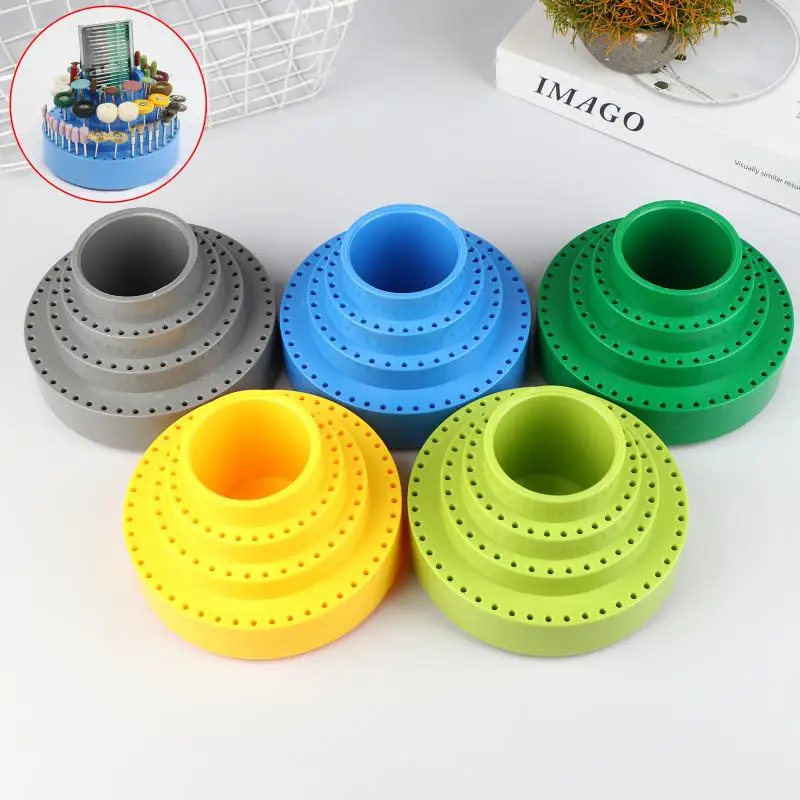 กล่องเก็บดอกสว่านแบบหมุนได้ 360 องศา ° ที่วางดอกสว่านแบบหมุนได้ พร้อมขาตั้งสำหรับเครื่องมือขัด ที่เก็บดอกไขควง