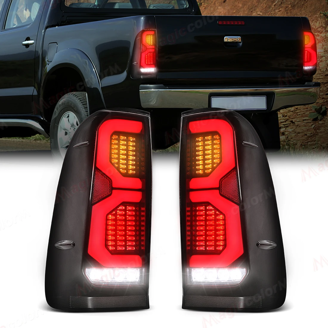 

LED Tail Lamp For TOYOTA HILUX VIGO 2004 2005 2006 2007 2008 2009-2015 Rear Brake Taillights Driving Turn Signal Reverse Light