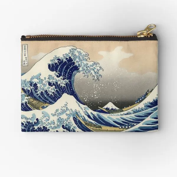 The Great Wave Off Kanagawa By Katsush  Zipper Pouches Pure Money Cosmetic Storage Men Wallet Women Socks Panties Key Packaging