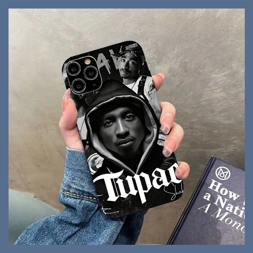 

Rap Singer Tupac Shakur Phone Case For IPhone 14 11 12 13 Mini Pro Xs Max 8 7 6 6S Plus X XR Solid Candy Color Case