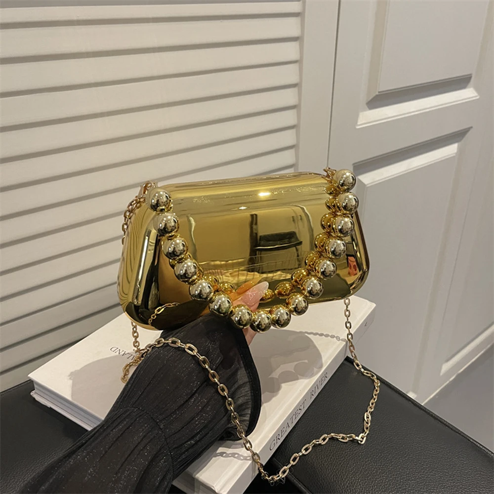 

Акриловая сумка-коробка, женская новинка 2025 года, блестящая сумка из бисера, сумка через плечо с цепочкой для модного банкета, женские легкие роскошные сумки