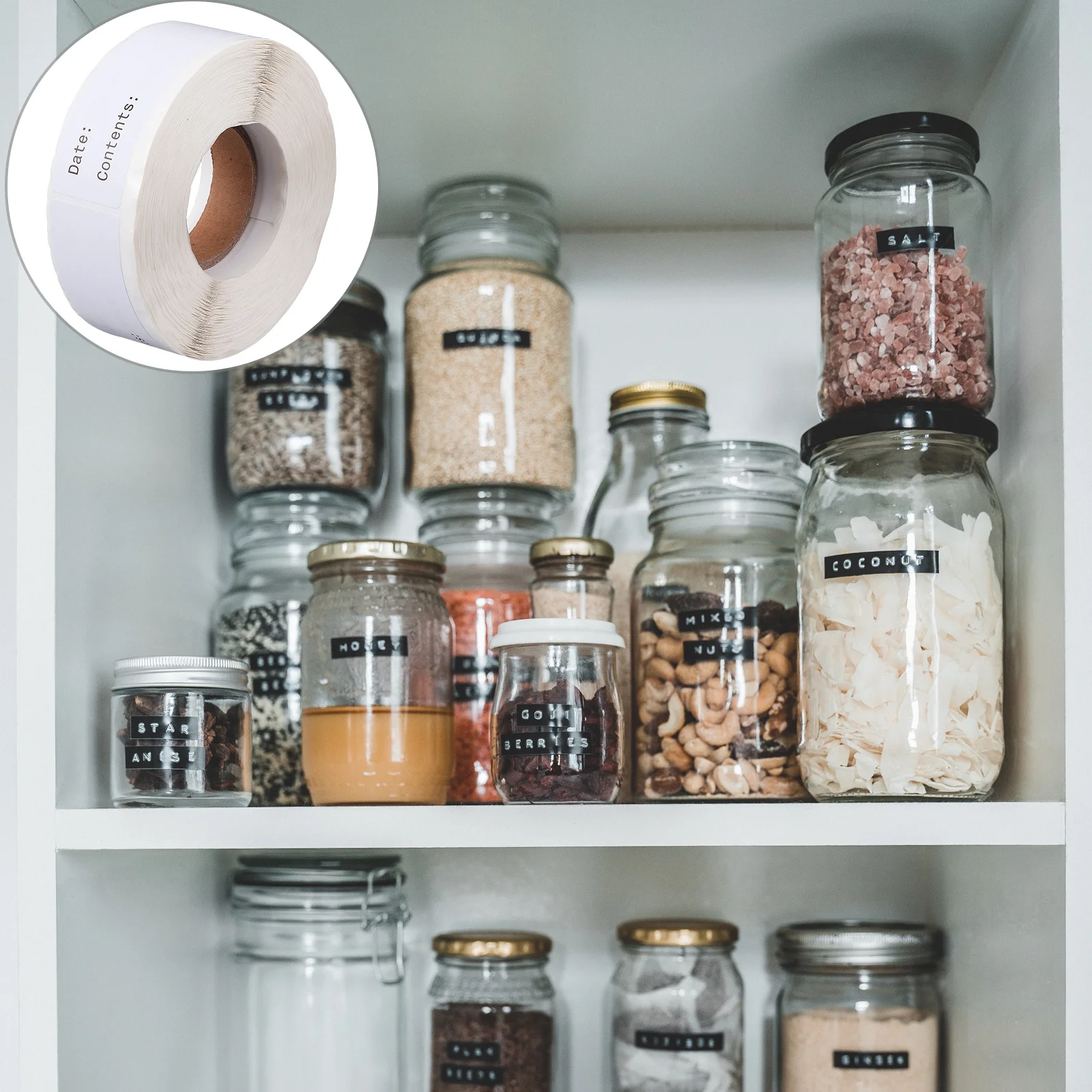 

1 Roll Blank Date Stickers Writable Labels Self-Adhesive Food Classification Marked Label for Storage Blank Sticker