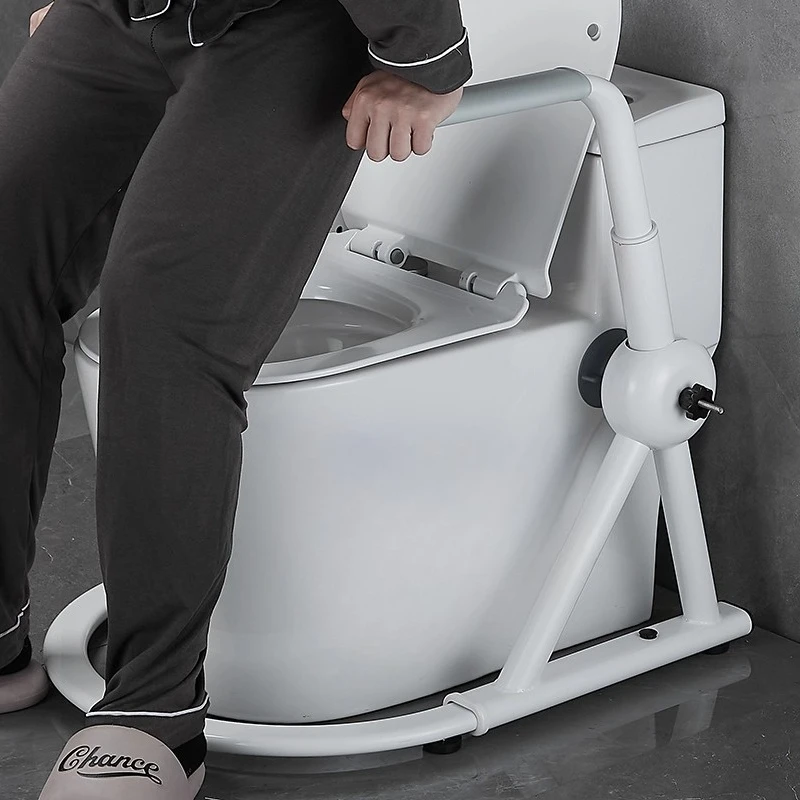 

U-shaped Suction Cup Fixture Toilet Safety Rails for Seniors (330 Lbs),Frame with Arms, Adjustable Height Grab Bars for Bathroom