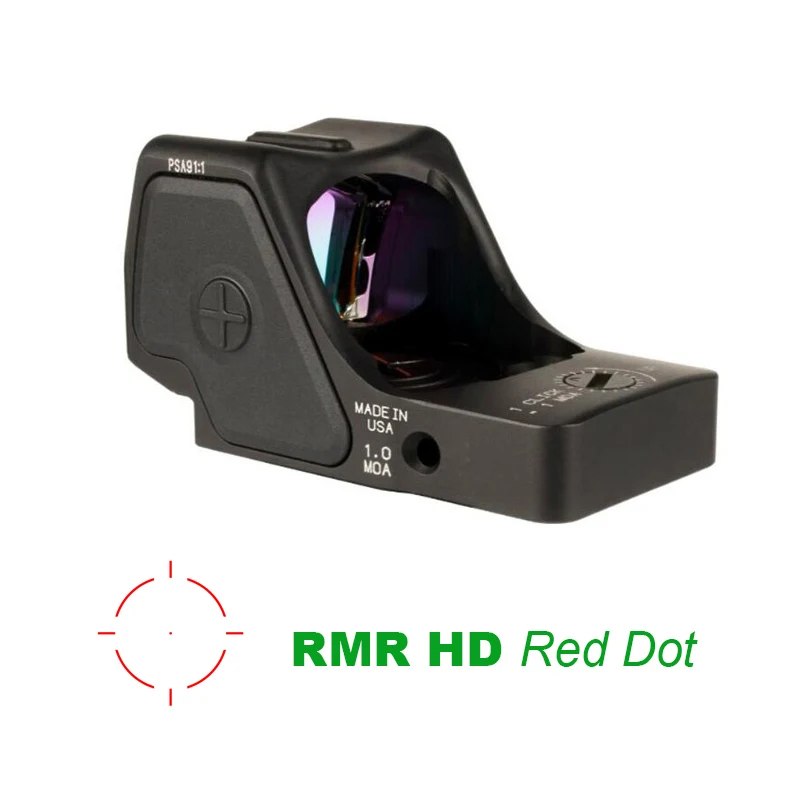 

Tactical Upgraded RMR HD Red Dot Sight Collimator Pistol Scope Rifle Reflex Sights Light Sensing System Optics Picatinny Mount