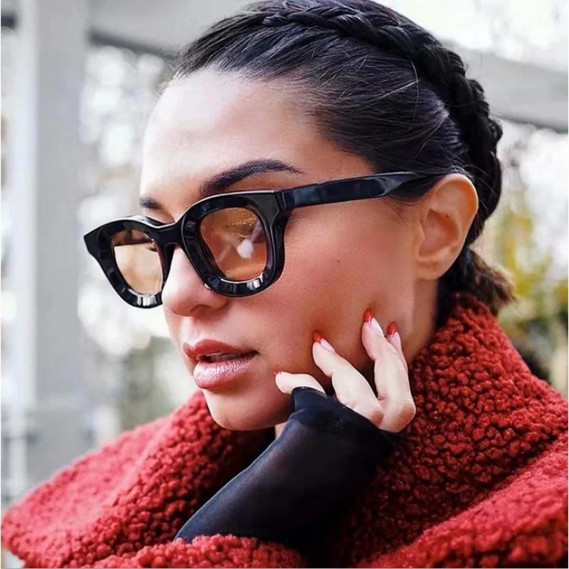 Kleine Rahmen Sonnenbrille Männer Frauen Vintage Quadrat Sonnenbrille Marke Designer Konkaven Spiegel Schwarz Brillen Shades UV400