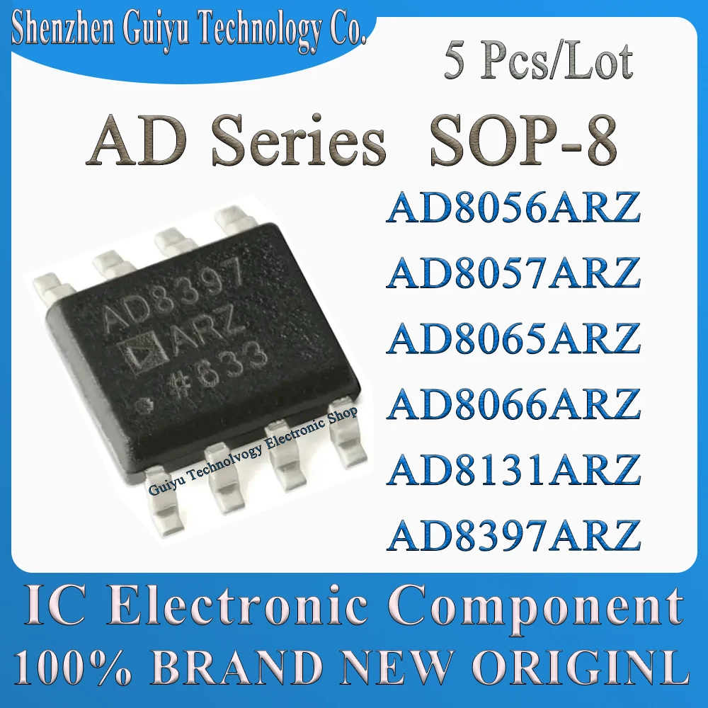 5 Pcs/Lot AD8056ARZ AD8057ARZ AD8065ARZ AD8066ARZ AD8131ARZ AD8397ARZ AD8056 AD8057 AD8065 AD8066  AD8131 AD8397 AD SOP8 IC Chip